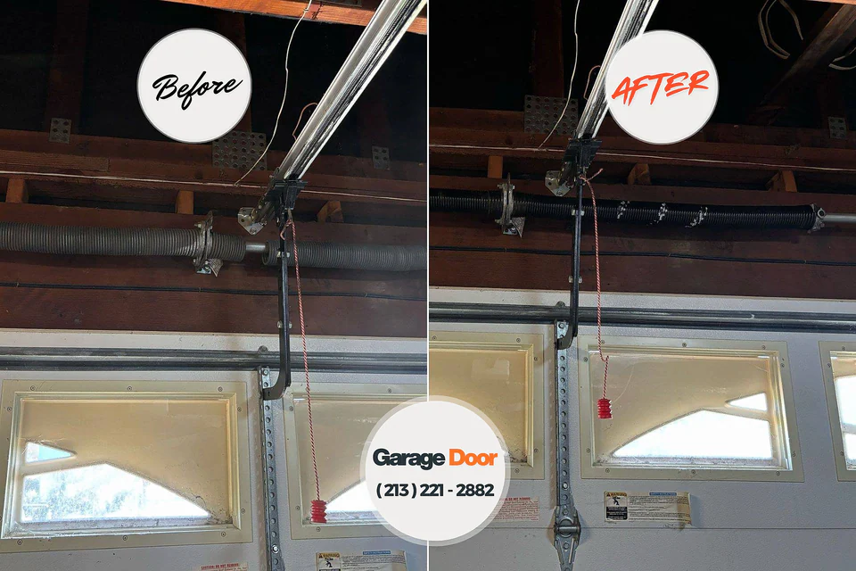 Before and after: garage door repair Northwood, OH